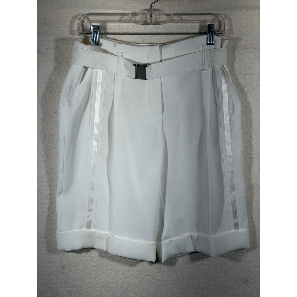 Beate Heymann Cuffed Shorts Womens 32 White Polyamide Belted Quiet Luxury